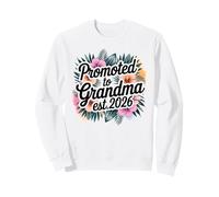 Promosso a Nonna 2026 Tropical Floral New Grandma Felpa