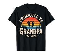 Promosso a Nonno EST. 2026 Papa Annuncio Vintage Baby Maglietta
