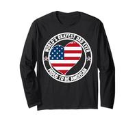 Promosso A papà Miglior papà Americano Bruh World's Okayest Dad Maglia a Manica