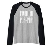 Promosso a Pop Pop New Dad Annuncio per Baby Reveal Maglia con Maniche Raglan