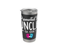 Promosso a Uncle Est. Annuncio del bambino 2026 Bicchiere termico in acciaio inox doppia parete