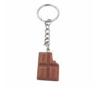Promotech Portachiavi in plastica divertente con motivo "latte" e morso - dolce accessorio per golosi e amanti del cioccolato