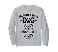 Promoted from Dog Daddy to Human Daddy EST 2026 Human Dad Maglia a Manica