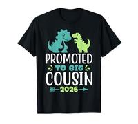 Promoted To Big Cousin 2026 Funny Dinosaur New Baby Shower Maglietta