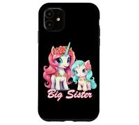 Promoted to Big Sister Girls Cute Unicorn Older Sister Custodia per iPhone 11