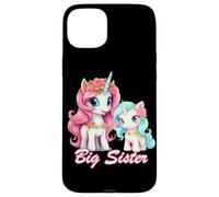 Promoted to Big Sister Girls Cute Unicorn Older Sister Custodia per iPhone 15 Plus