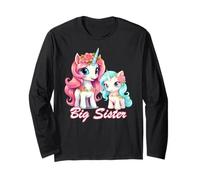 Promoted to Big Sister Girls Cute Unicorn Older Sister Maglia a Manica