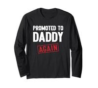 Promoted to Daddy Again Stamp Father's Day Baby Announcement Maglia a Manica