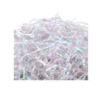 Promotional sales Iridescent Diamond White Easter Grass Crinkle Cut Paper, Raffia Tissue Paper Filler Shred Strand , Christmas, Birthday for Gift Bask
