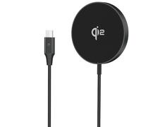 Celly Caricatore Wireless Magnetico Qi2 15W, Compatibile con tecnologia Magsafe, Ricarica Rapida Smartphone, Allineamento Magnetico, Cavo USB-C Integrato, Design Compatto in Alluminio