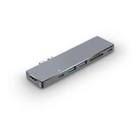 NILOX - Mini Docking Station per MacBook Pro 2016+ 4K HDMI / USB-C 3.1 / Thunderbolt 3 - Argento
