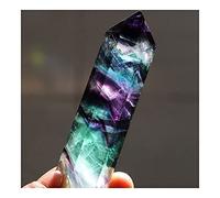 Promozione pazzesca!!! Cristallo esagonale naturale quarzo fluorite bacchetta pietra gemma verde viola decorazione della stanza (Color : Multicolor, Size : 4.1-4.9cm)
