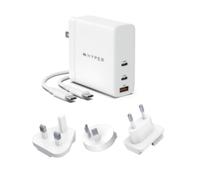 Caricabatterie da muro Hyper Targus HyperJuice 140W GaN PD3.1 a 3 porte + cavo USB-C a USB-C PD3.1 da 2 m + adattatori da viaggio
