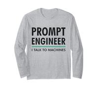 Prompt Engineer Parlo con Le Macchine AI/ML Geek & Nerd Design Maglia a Manica