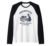 Prompting AI Coder Retro Computer Umorismo Maglia con Maniche Raglan