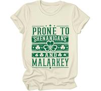 Prone to Shenanigans and Malarkey Shirt, Don't Fall for My Shenanigans Shirt, St Patricks Day Shirt Donna Uomo, Colore: giallo crema., L