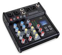 Pronomic B-403 Mini-Mixer Bluetooth con registrazione USB - 4 canali, 2 combo con phantom e Hi-Z, porta USB, uscite XLR, compatto, colore nero.