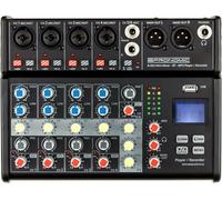 Pronomic B-603 Mini-Mixer con Bluetooth e Registrazione USB, 3 mm | Mixer compatto a 6 canali, 4 canali mono con ingressi XLR/jack bilanciati, 1 canale stereo con ingressi jack, 3 mm, Peso: 1