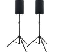 Pronomic C-212 MA Set Statavi - Due casse attive 2 vie - Potenza: 2000 Watt - Woofer 12" + Tweeter 1,75" - Bluetooth e DSP-Preset - Custodia in plastica con inclinazione monitor - incl. stativi