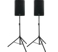 Pronomic C-215 MP 15" Set Casse Passive Con Stativi, Diffusori, 5 kHz