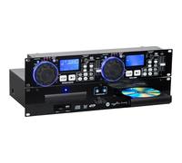 Pronomic CDJ-230 Doppio Lettore DJ CD - Lettore MP3 Dual a 2 Canali con Controller Separato, USB e SD, Pitch Bender, Effetti DSP, Seamless Loop, Formato Rack 19 Pollici, Nero