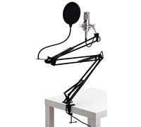 Pronomic CM-100S Radioshow bundle microfono argento a diaframma largo supporto antipop braccio
