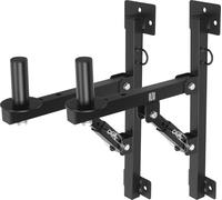 Pronomic Coppia di Supporti da Parete WSM-1 per casse PA e HiFi (2 pezzi nel set, adatti per casse con flangia da 35 mm, angolo regolabile su 3 livelli, robusti, in metallo) nero