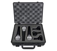 Pronomic DM-58-C Set 3 microfoni dinamici cardioidi con capsula elastica, interruttore On/Off, clip e valigetta nera inclusa.