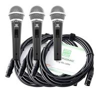 Pronomic DM-58 Microfono Vocale con Interruttore Set da 3 incl. 3x 5m Cavo