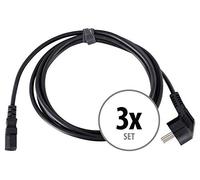 Pronomic EUIEC-3 Cavo di Alimentazione C13 3m Set da 3, Molto flessibile | Lunghezza: 3 m, EU (SchuKo) a IEC C13 (femmina i protezione I, Accoppiamento C13 a 3 poli, 3 x 0, 75 mm², Nero