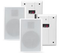 Pronomic FLS-540 WH Flatpanel Diffusori da Parete Set (2 Coppie HiFi Flat Speaker, Cassa 2 Vie, Woofer 5,25"/133mm, Tweeter 1,2"/30mm, 25/50 Watt (RMS/Peak), Connessione a morsetti) bianco