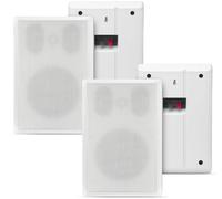 Pronomic FLS-540E WH Set Diffusori Flatpanel da Parete (2 Coppie HiFi Flat Speaker, Cassa 2 Vie, Woofer 5,25"/133mm, Tweeter 1,2"/30mm, 30/60 Watt (RMS/Peak), Connessione a morsetti) bianco