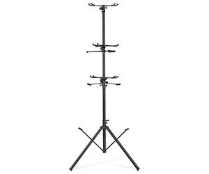 Pronomic GTT-009 supporto multi chitarra per 9 strumenti (chitarre, bassi, ukulele). Pieghevole con chiusura a strappo, ideale per sala prove, palco o casa.