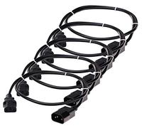 5x Pronomic IECIEC-1 Cavo Prolunga Alimentazione 1m (Spina C13 a Presa C14, molto flessibile)