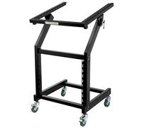Pronomic MXS-600 carrello rack mobile con 21 unità di altezza e ruote (carrello per apparecchi 19", 12+9HE, telaio inclinabile) Nero