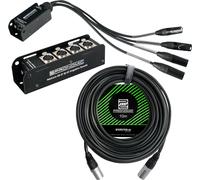 Pronomic NetCore SB-3F/SP-3M Set 10 m: sistema multicore audio 4 canali - stagebox 4 XLR maschi + RJ45; pigtail 4 XLR femmine + RJ45; cavo CAT5e 10 m incluso; nero