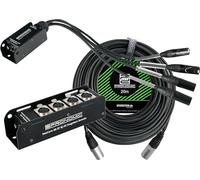 Pronomic NetCore SB-3F/SP-3M 20 m set: sistema audio multicore 4 canali; stagebox 4 XLR maschi + RJ45; pigtail 4 XLR femmine + RJ45; cavo CAT5e 20 m incluso; nero