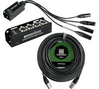 Pronomic NetCore SB-3F/SP-3M 20 m set: sistema audio multicore 4 canali; stagebox 4 XLR maschi + RJ45; pigtail 4 XLR femmine + RJ45; cavo CAT5e 20 m incluso; nero