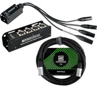 Pronomic NetCore SB-3F/SP-3M 5m Set - Sistema Multicore Audio 4 Canali - Stagebox con 4 Connettori XLR & RJ45 - Pigtail con 4 Prese XLR & RJ45 - Incluso Cavo di Rete CAT5e 5 m - Nero
