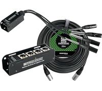 Pronomic NetCore SB-3M/SP-3F Set Da 20 M - Sistema Multicore Audio A 4 Canali - Stagebox Con 4 Prese XLR & RJ45 - Pigtail Con 4 Connettori XLR & RJ45 - Incluso Cavo Di Rete CAT5e Da 20 M - Nero