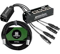 Pronomic NetCore SB-3M/SP-3F Set Da 5 M - Sistema Multicore Audio A 4 Canali - Stagebox Con 4 Prese XLR & RJ45 - Pigtail Con 4 Connettori XLR & RJ45 - Incluso Cavo Di Rete CAT5e Da 5 M - Nero