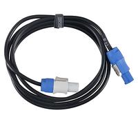 Pronomic Power Twist 2.5 Cavo di Alimentazione 2, 5m, 5 mm², Colore: nero | Per casse attive e proiettori, Per collegare in serie da un dispositivo al successivo, 5 mm², Sgancio a vite per il fissaggio