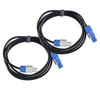 Pronomic Power Twist 2.5 Set Cavi di Alimentazione - 2 Cavi per Alimentare Attivi Speaker e Fari - Connettori Compatibili PowerCon - Cavo (H05VV-F) con 3x 1,5 mm² - Lunghezza: 2,5 m - Nero