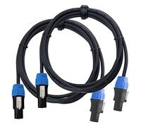 Pronomic pro-line BOXSP1-2.5 Cavo per Altoparlanti 2x 1,5 mm² - 1 Coppia di Cavi Professionali per DJ & PA - Lunghezza: 2,5 m - Connettore: 2 Poli Compatibile Speakon - Morsetto a Chiave - Nero