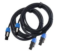 Pronomic pro-line BOXSP1-5 Cavo Altoparlanti 2x1,5mm², 5m, professionale per casse DJ & PA, connettore 2 poli Speakon compatibile, morsetto a pressione, nero, sollievo trazione.