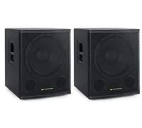 Pronomic SA-18 SUB Subwoofer Attivo Set 2x - Speaker 18" con aperture bass reflex - 600 Watt picco - max. SPL: 126 dB - Flangia 35mm - nero