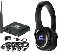 Pronomic SCBS-41 USB-C Silent Disco V2 Band Set - 1 trasmettitore e 4 cuffie wireless - 3 canali con mix separati - prove silenziose senza cavi - USB-C - 863-865 MHz - Nero
