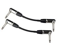 2x Cavi per Strumenti Musicali Cavo Patch Connettore Jack 6,3mm Angolo 0,15m Set