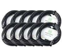 Pronomic Set da 10 cavi microfono XFXM-10 (lunghezza 10m, XLR femmina 3 poli -> XLR maschio 3 poli, connettori saldati a mano, resistenti ad acidi e oli, sgancio a fascetta) nero