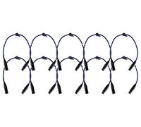 Pronomic Set da 10 Stage DMX3-0,5 Cavo DMX 0,5 Metri (per cablaggio effetti luce, contatti dorati, colore guaina: blu, XLR maschio a XLR femmina)